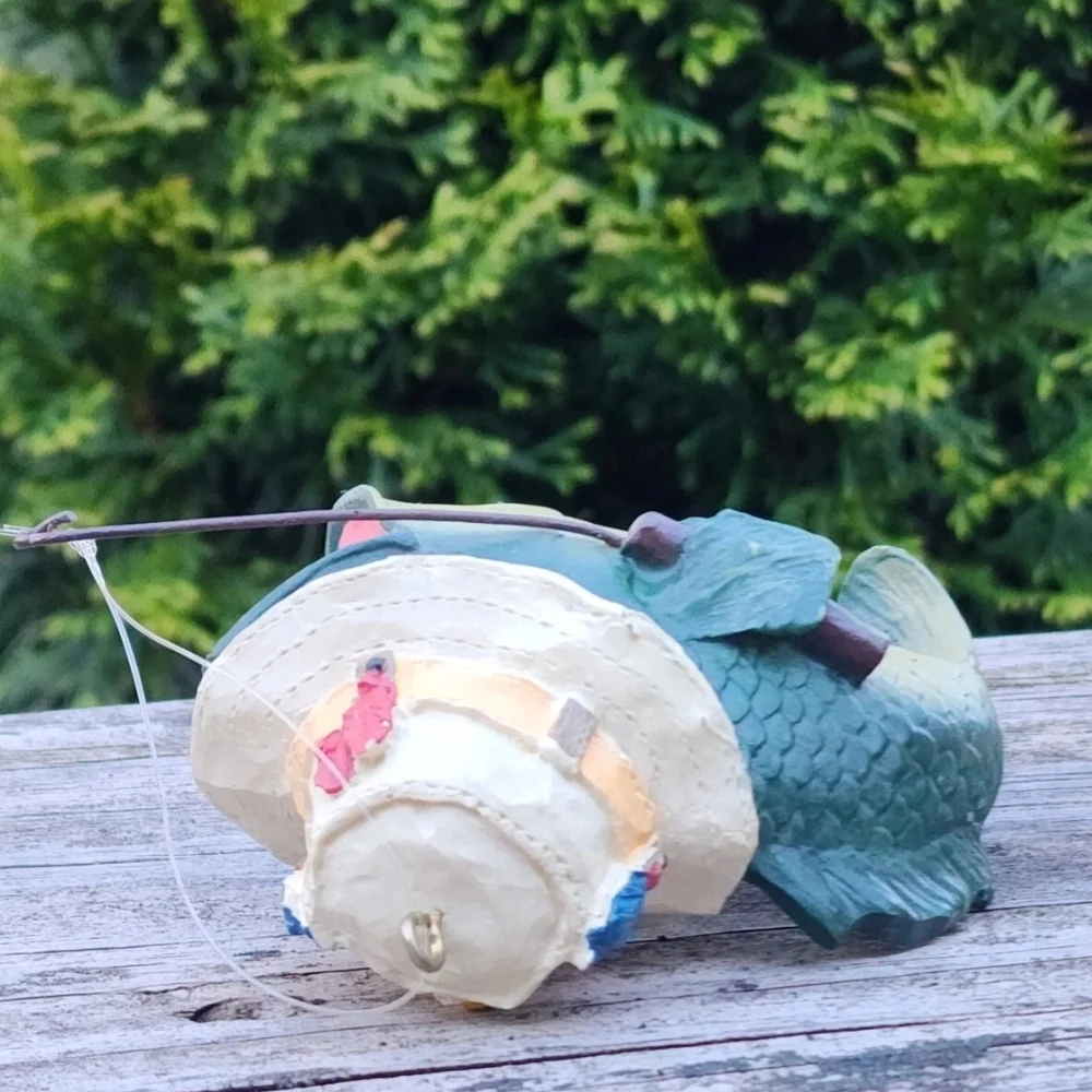 Green Fish Ornament with Hat MIDWEST OF CANNON FALLS